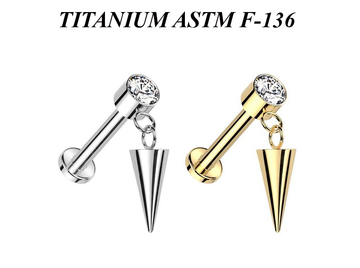 Лабрет из титана агератум