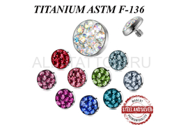 Накрутка из титана с цветными кристаллами Накрутка из титана с цветными кристаллами