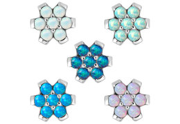 Накрутка на микродермал Steel and Silver опаловый цветок