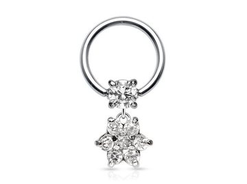 Кольцо цветок в стразах