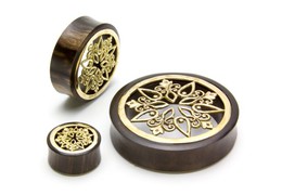 Плаги Elementals Organics латунный  узор, пара