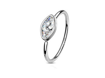 Кольцо раздвижное со стразом "маркиз"