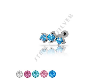 Микроштанга с фианитами Swarovski