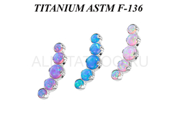 Кластер из титана Ti Metal с опалами