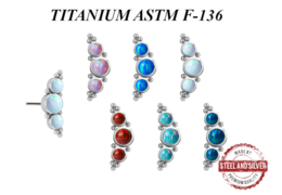 Вставка титановая Steel and Silver с опаловым кластером