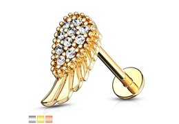 Лабрет крыло в стразах Лабрет крыло в стразах