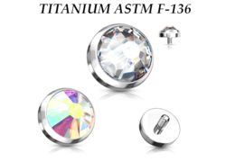 Накрутка из титана Ti Metal с кристаллом, резьба 1.2мм
