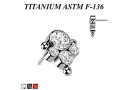 Вставка из титана с кластером страз