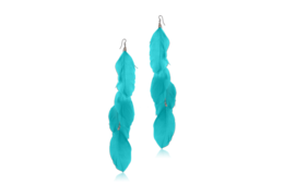 Серьги голубое перо, пара