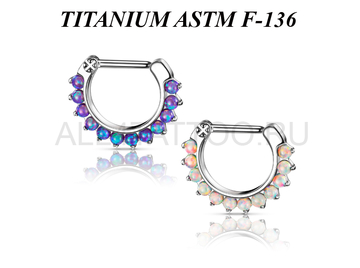 Кликер из титана Ti Metal с опалами