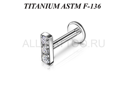Лабрет из титана Ti Metal тетис