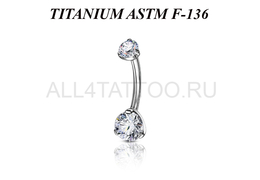 Банан из титана Ti Metal с кристаллом в лапках