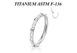 Кликер из титана Ti Metal с кристаллами "багет" Кликер из титана Ti Metal с кристаллами "багет"