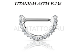 Кликер для груди из титана Ti Metal с фианитами