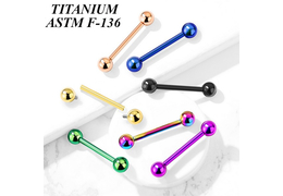 Штанга из титана с цветным PVD покрытием
