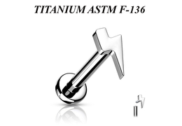 Лабрет титановый молния