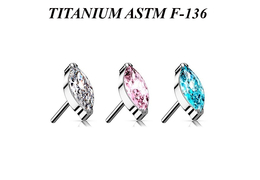 Вставка из титана с кристаллом "маркиз" Вставка из титана с кристаллом "маркиз"