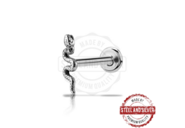 Лабрет Steel and Silver змея Лабрет Steel and Silver змея