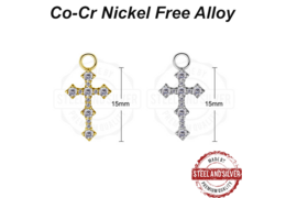 Подвеска Steel and Silver крест с Premium Zirconia Подвеска Steel and Silver крест с Premium Zirconia